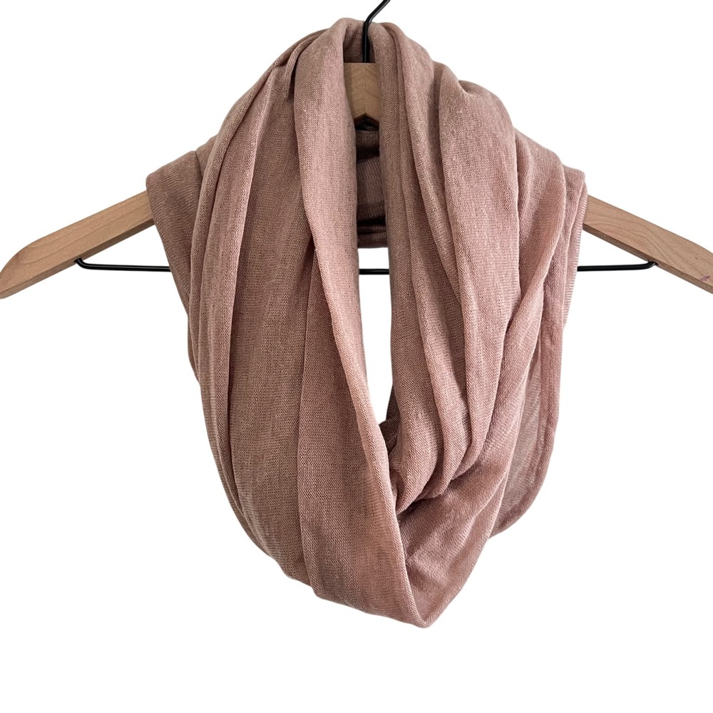 LOOK Sheer Infinity Scarf Dusty Rose 100% Cotton Lightweight Loop Scarf Neutral